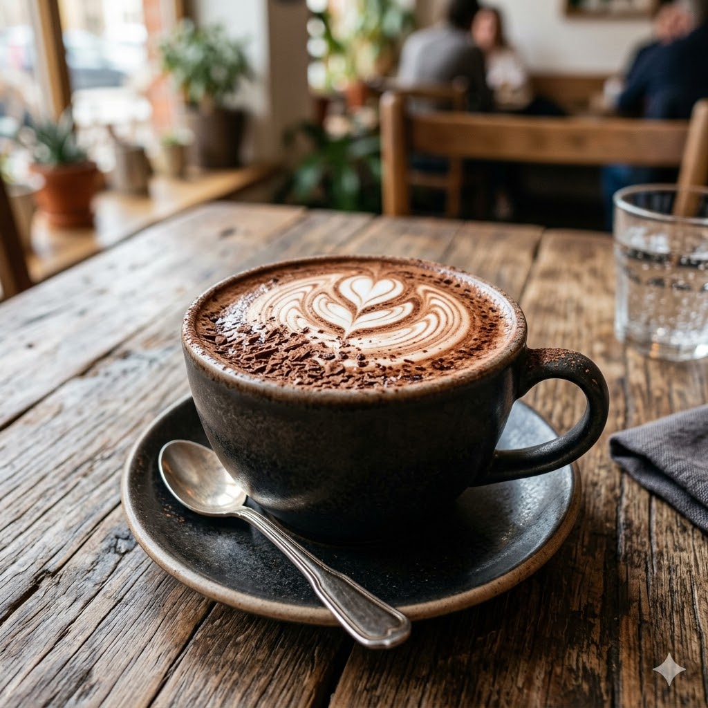 Chocolate Latte dengan rasa cokelat creamy dan milk foam
